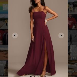 NEW W TAGS, NEVER WORN BRIDESMAIDS DRESS -David’s Bridal. WINE COLOR